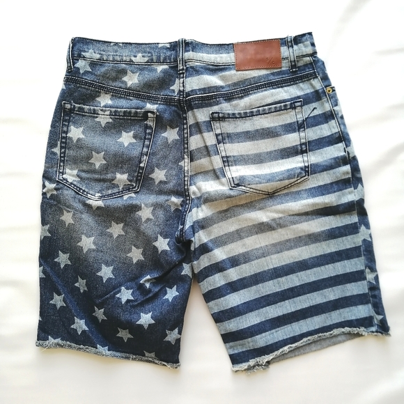 USA Flag Denim Shorts 32 - Picture 1 of 11